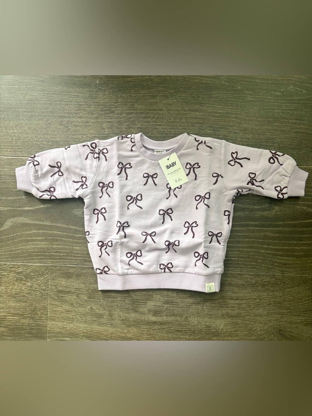 Cotton On Baby Bow Coquette Sweatshirt - Size 6-12 Months NEW!